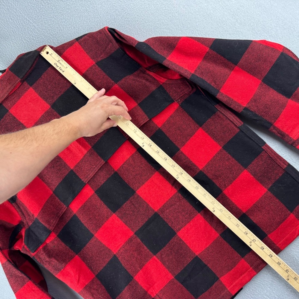 Vintage 50s Woolrich Jacket Mens Large Wool Mackinaw Red Plaid Hunting Talon Zip - Picture 15 of 16